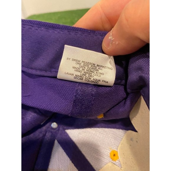 Vintage Minnesota Vikings hat cap strap back new purple yellow mens 90s Retro - Picture 10 of 11